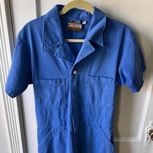 BIG BUD PRESS SHORT SLEEVE JUMPSUIT - CORNFLOWER BLUE LARGE